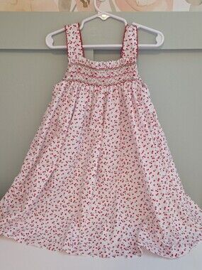 Petit Bebe 4t Smocked Sundress with Red Cherry Print